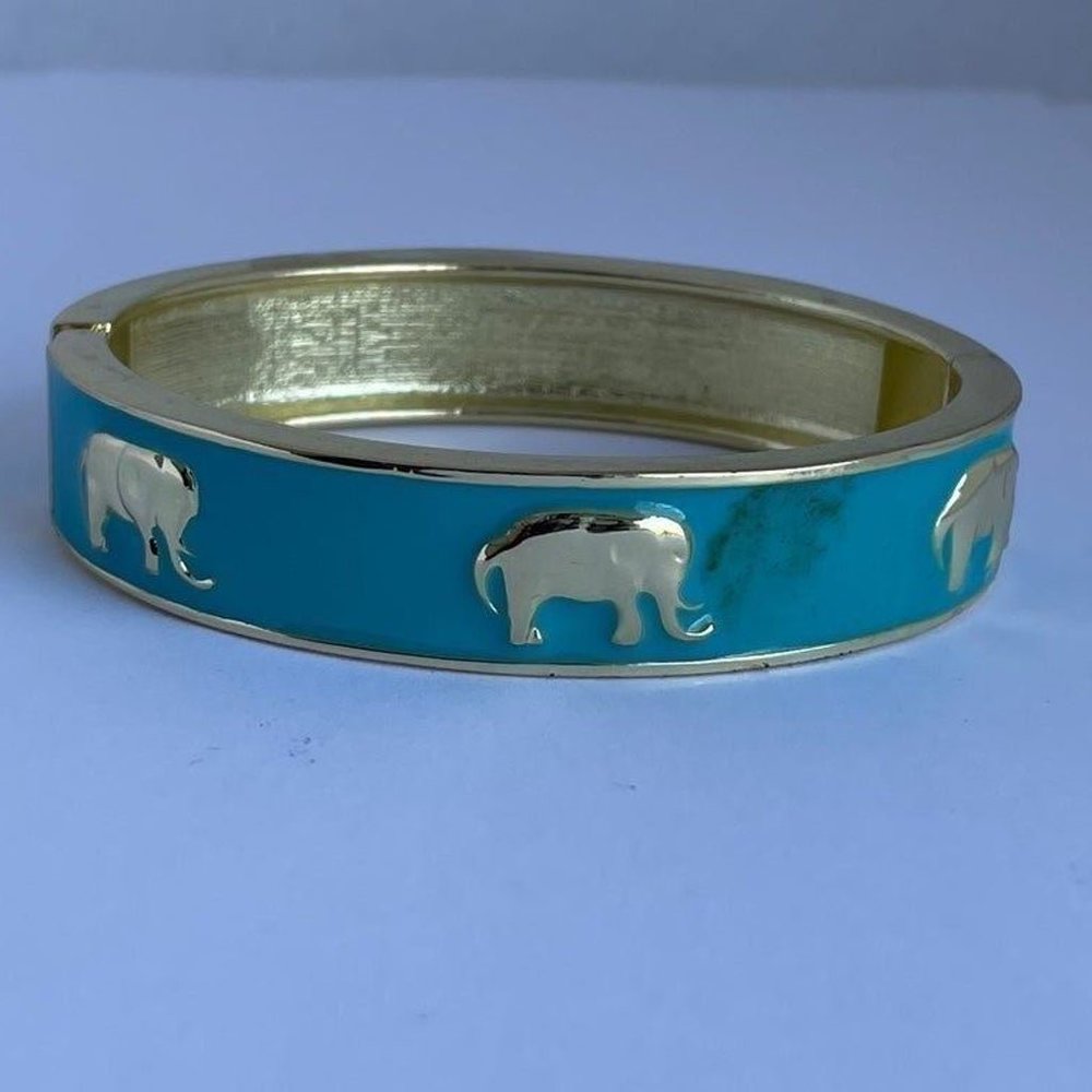 Ganesha Enamel Floral Bracelet Hinged Bangle